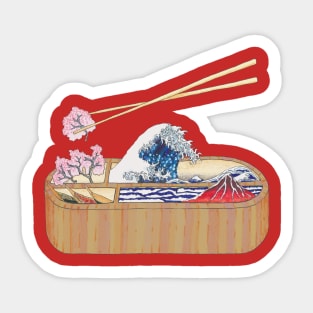 Bento Box Hokusai Style Sticker